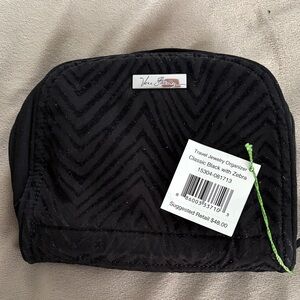 Vera Bradley travel jewelry organizer - classic black with zebra